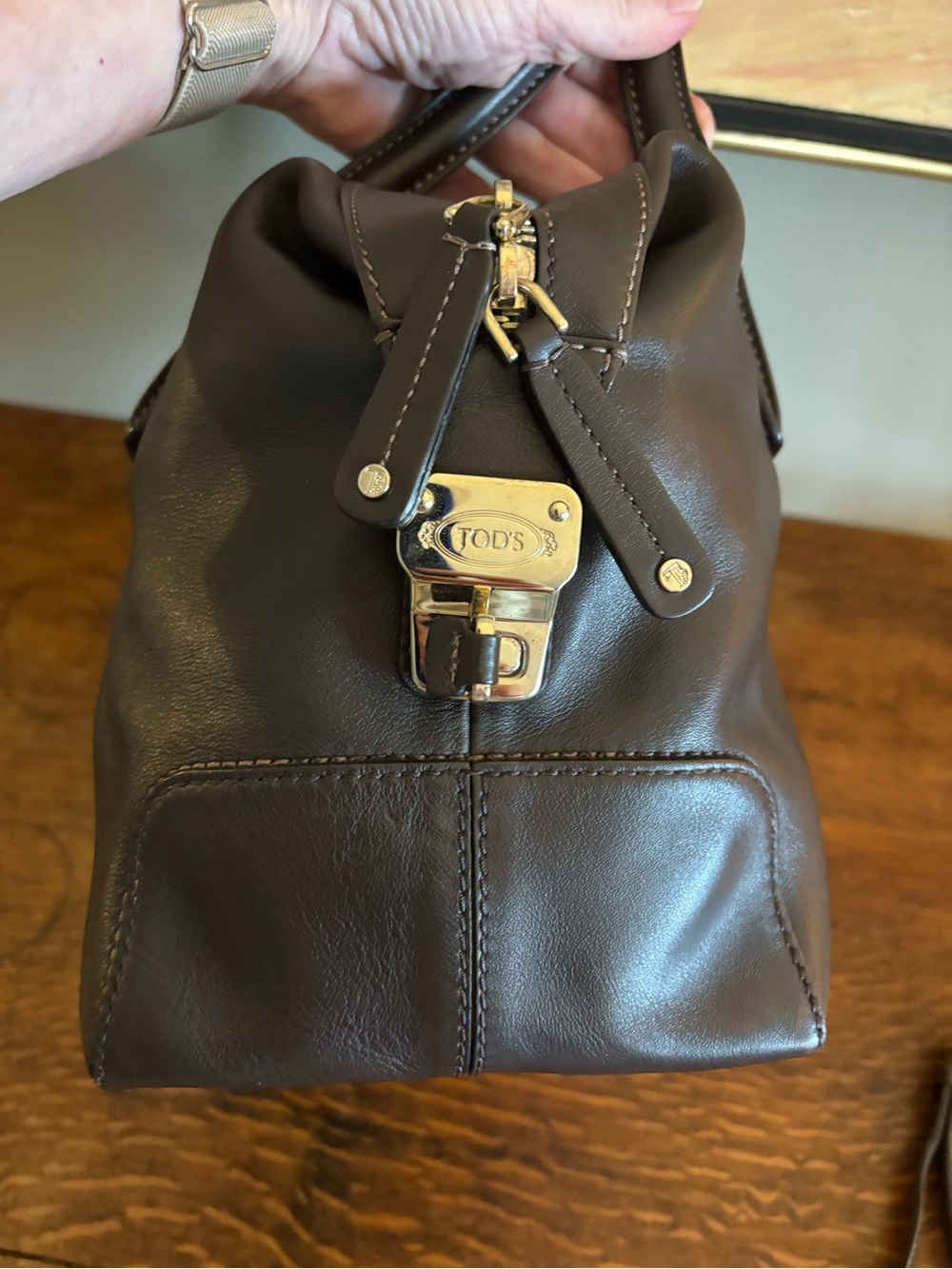 Tod’s D-Styling Leather Bauletto Satchel Bag - Chocolate Brown (Excellent) CoA - Picture 3 of 17